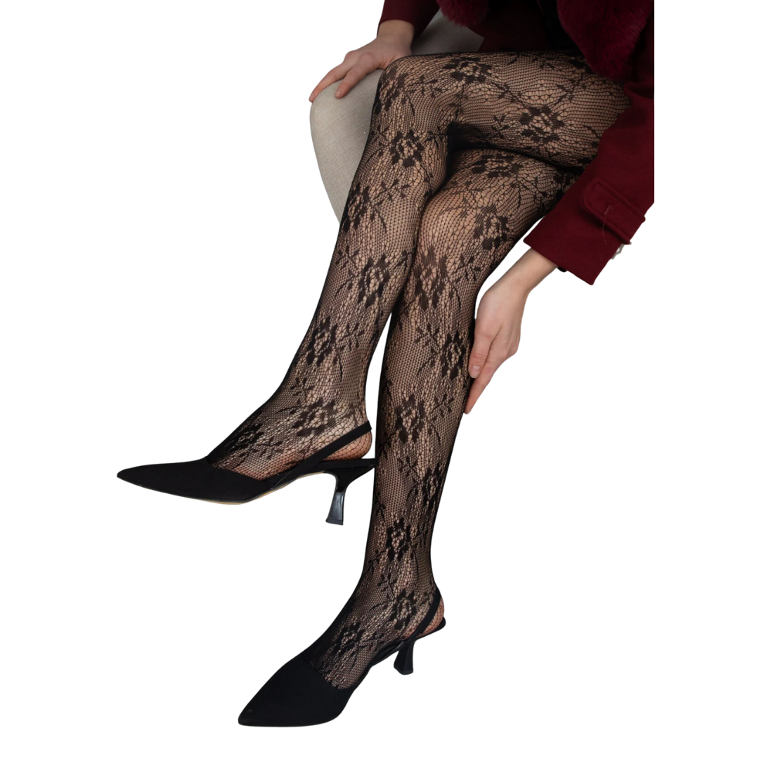 Lumo Siyah Desenli Külotlu Çorap