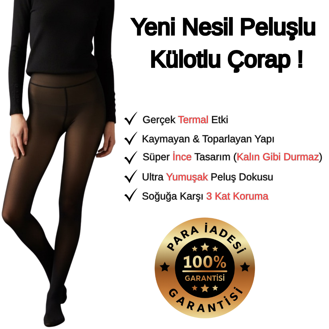 Ten Görünümlü İçi Peluş Külotlu Çorap