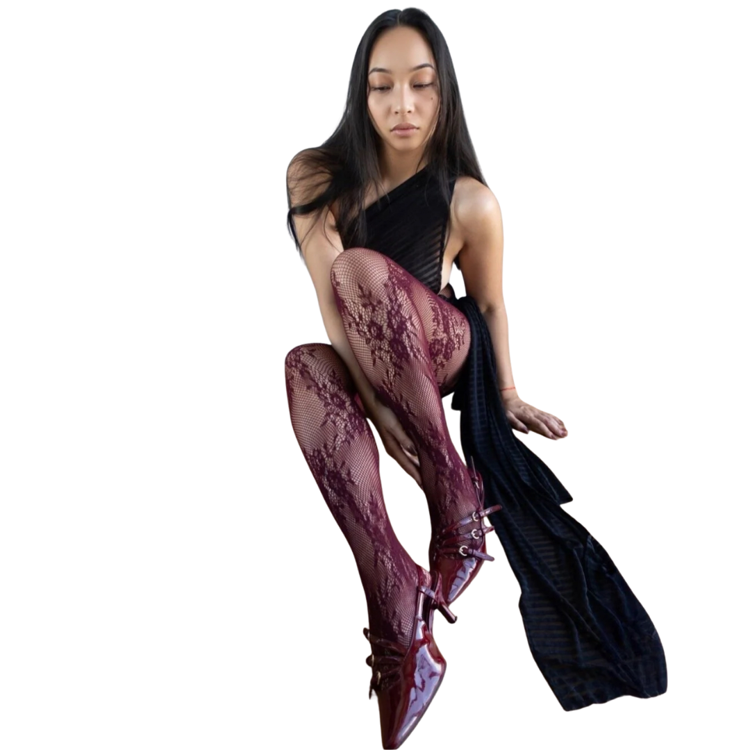 Risa Kırmızı Dantelli Külotlu Çorap